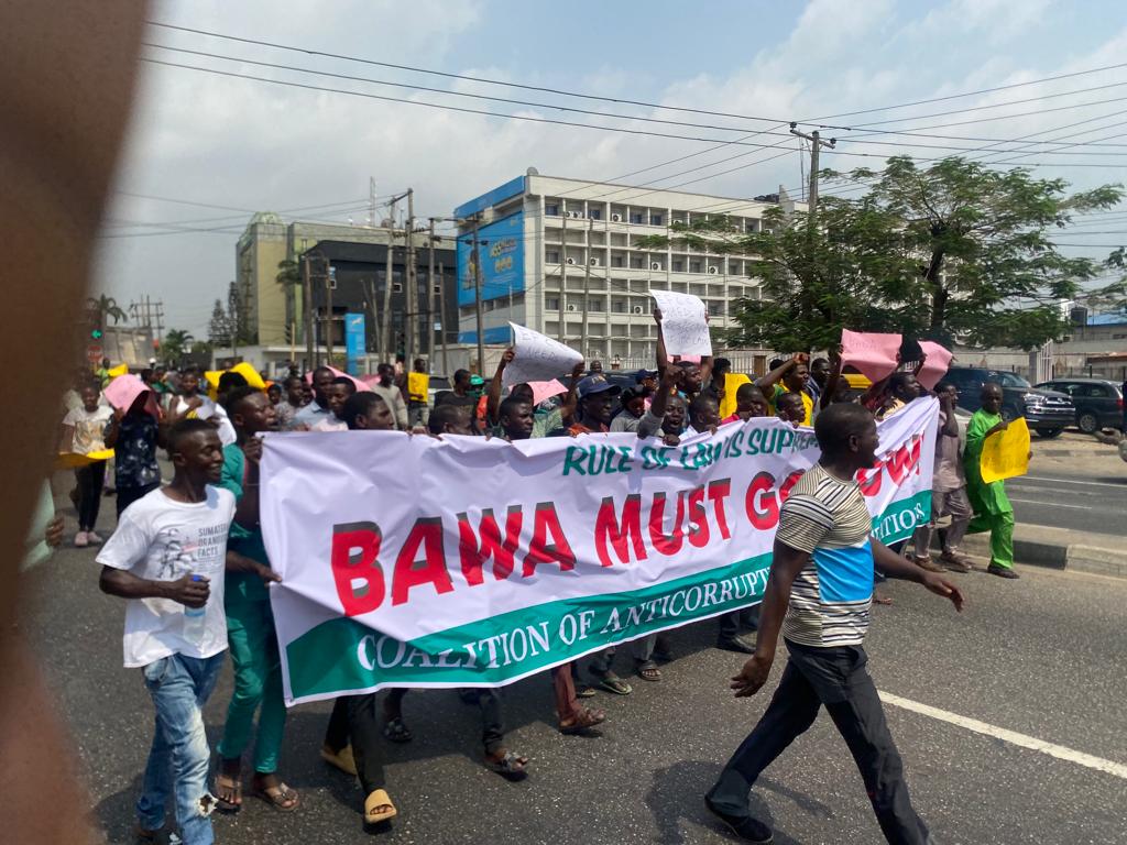 Bawa Must Go Movement begins In Lagos As Over 100 Anti-Corruption CSOs Stage Mass Protest