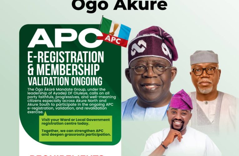 Ògo Àkúré Mandate Group Urges Party Members to Participate in APC E-Registration and Membership Validation Exercise